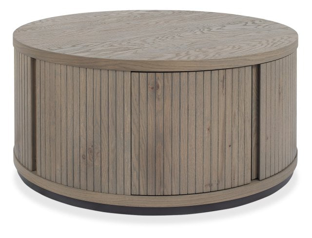 Grey Oiled Oak Peppercorn Round Coffee Table - Home Furniture Interiors