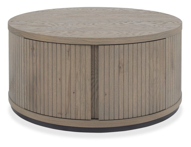Grey Oiled Oak Peppercorn Round Coffee Table - Home Furniture Interiors