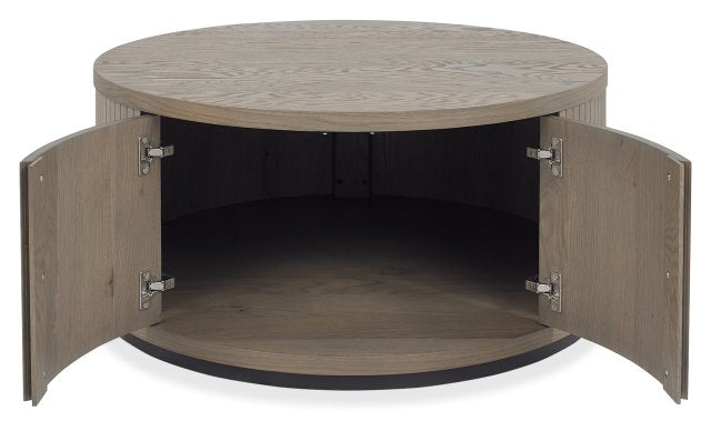 Grey Oiled Oak Peppercorn Round Coffee Table - Home Furniture Interiors