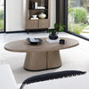 Grey Oiled Oak Oval Coffee Table With Peppercorn Legs