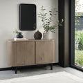 Grey Oiled Oak Narrow Sideboard Peppercorn Black Legs