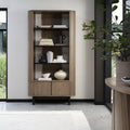 Grey Oiled Oak And Peppercorn Open Display Shelving Unit