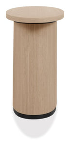 Light Oak Oval Lamp Table With Geometric Peppercorn Base - Home Furniture Interiors