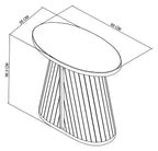 Light Oak Oval Lamp Table With Geometric Peppercorn Base - Home Furniture Interiors