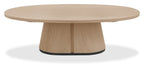 Light Oak Oval Coffee Table With Peppercorn Legs - Home Furniture Interiors