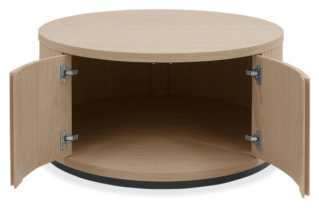 Light Oak And Peppercorn Round Coffee Table - Home Furniture Interiors