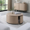 Light Oak And Peppercorn Round Coffee Table