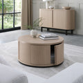 Light Oak And Peppercorn Round Coffee Table