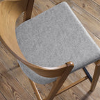 Grey Fabric Curved Bar Stool Rustic Oak Frame - Home Furniture Interiors