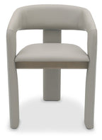 Grey Bonded Leather Upholstered Dining Chair - Home Furniture Interiors