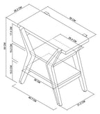 Dual Toned Oak Side Table with 2 Open Shelves - Home Furniture Interiors