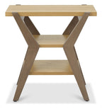 Dual Toned Oak Side Table with 2 Open Shelves - Home Furniture Interiors