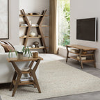 Dual Toned Oak Side Table with 2 Open Shelves - Home Furniture Interiors