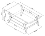 Natural Oak Low Coffee Table with 2 Shelves - Home Furniture Interiors