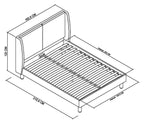 Pearl Velvet 150cm King Size Bed Frame Oak Finish - Home Furniture Interiors