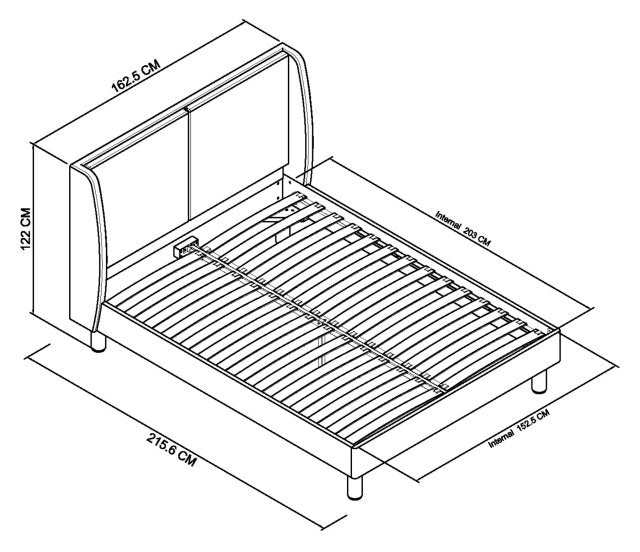 Pearl Velvet 150cm King Size Bed Frame Oak Finish - Home Furniture Interiors