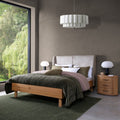 Pearl Velvet 150cm King Size Bed Frame Oak Finish