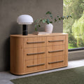 Weathered Oak Curved Chest of 6 Drawers