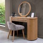 Weathered Oak Rustic Curved 1 Drawer Dressing Table