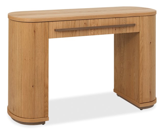 Weathered Oak Rustic Curved 1 Drawer Dressing Table - Home Furniture Interiors