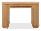 Weathered Oak Rustic Curved 1 Drawer Dressing Table - Home Furniture Interiors