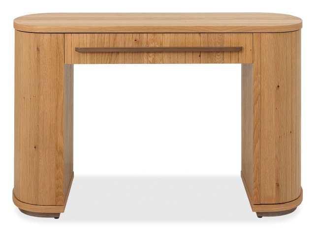 Weathered Oak Rustic Curved 1 Drawer Dressing Table - Home Furniture Interiors