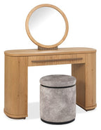 Weathered Oak Rustic Curved 1 Drawer Dressing Table - Home Furniture Interiors