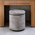 Pearl Velvet Fabric Round Storage Dressing Table Stool