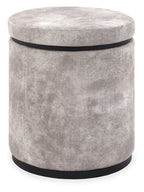 Pearl Velvet Fabric Round Storage Dressing Table Stool - Home Furniture Interiors