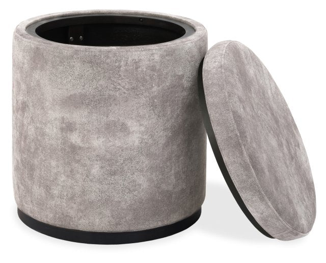 Pearl Velvet Fabric Round Storage Dressing Table Stool - Home Furniture Interiors