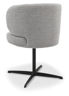 Grey Boucle Fabric Curved Back Swivel Dining Chair - Home Furniture Interiors