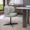 Light Grey Leather Effect Curved Back Swivel Dining Chair