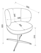 Ivory Leather Effect Curved Back Swivel Dining Chair - Home Furniture Interiors