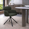 Green Boucle Fabric Swivel Dining Chair Black Legs