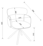Ivory Leather Effect Swivel Dining Chair Black Legs - Home Furniture Interiors