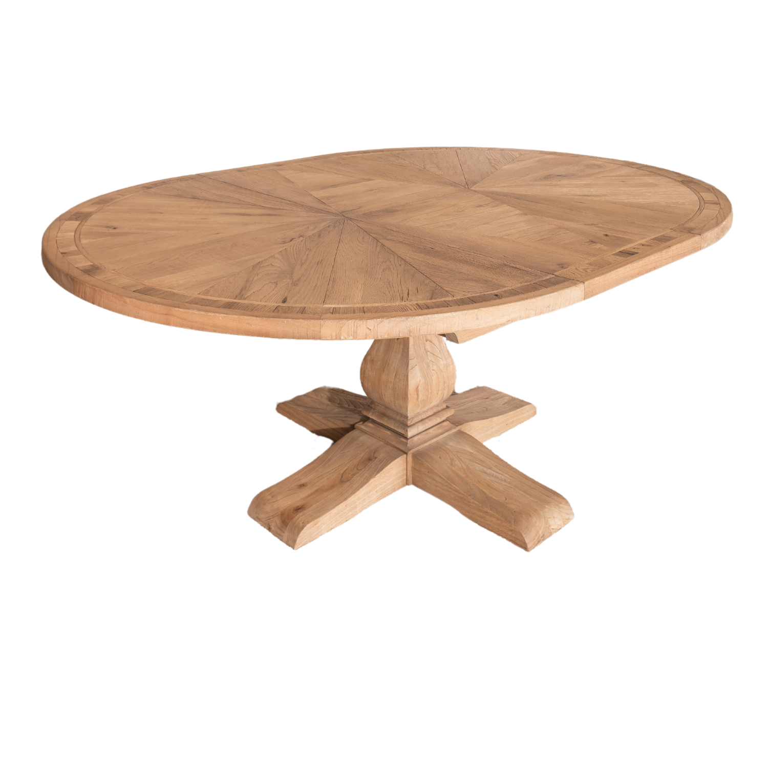 Traditional Oak Round 150 to 200cm Extending Dining Table