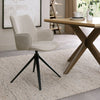 Beige Fabric Swivel Dining Chair Black Legs