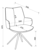 Green Fabric Swivel Dining Chair Black Legs - Home Furniture Interiors
