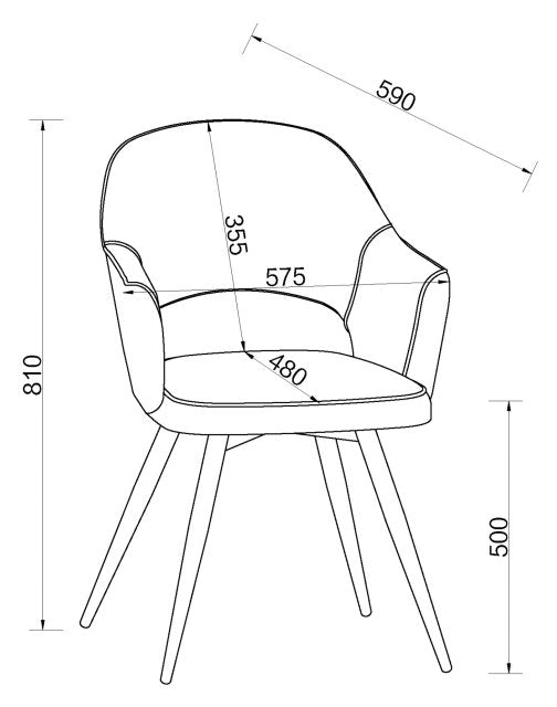 Light Grey Leather Effect Open Back Dining Chair - Home Furniture Interiors