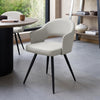 Light Grey Leather Effect Open Back Dining Chair