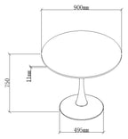 Beige Marble Effect Circular Bistro Table Black Base - Home Furniture Interiors
