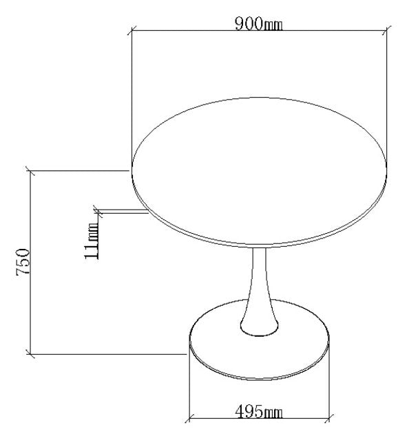 Beige Marble Effect Circular Bistro Table Black Base - Home Furniture Interiors