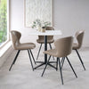 White Marble Effect Square Bistro Table with Black Base