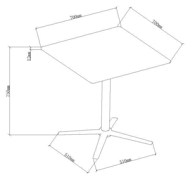 Beige Mable Effect Square Bistro Table with Black Base - Home Furniture Interiors