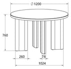 Gloss Grey Marble Effect Round Dining Table 125cm Diameter - Home Furniture Interiors