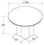 Matt White Marble Effect Round Dining Table 120cm Diameter - Home Furniture Interiors