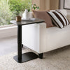 Grey Marble Effect Gas Lift Adjustable Sofa Side Table