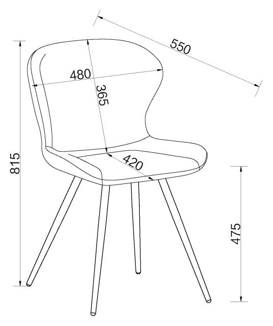 Stone Vintage Leather Effect Bistro Dining Chair - Home Furniture Interiors