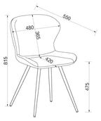 Stone Vintage Leather Effect Bistro Dining Chair - Home Furniture Interiors