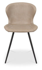 Stone Vintage Leather Effect Bistro Dining Chair - Home Furniture Interiors